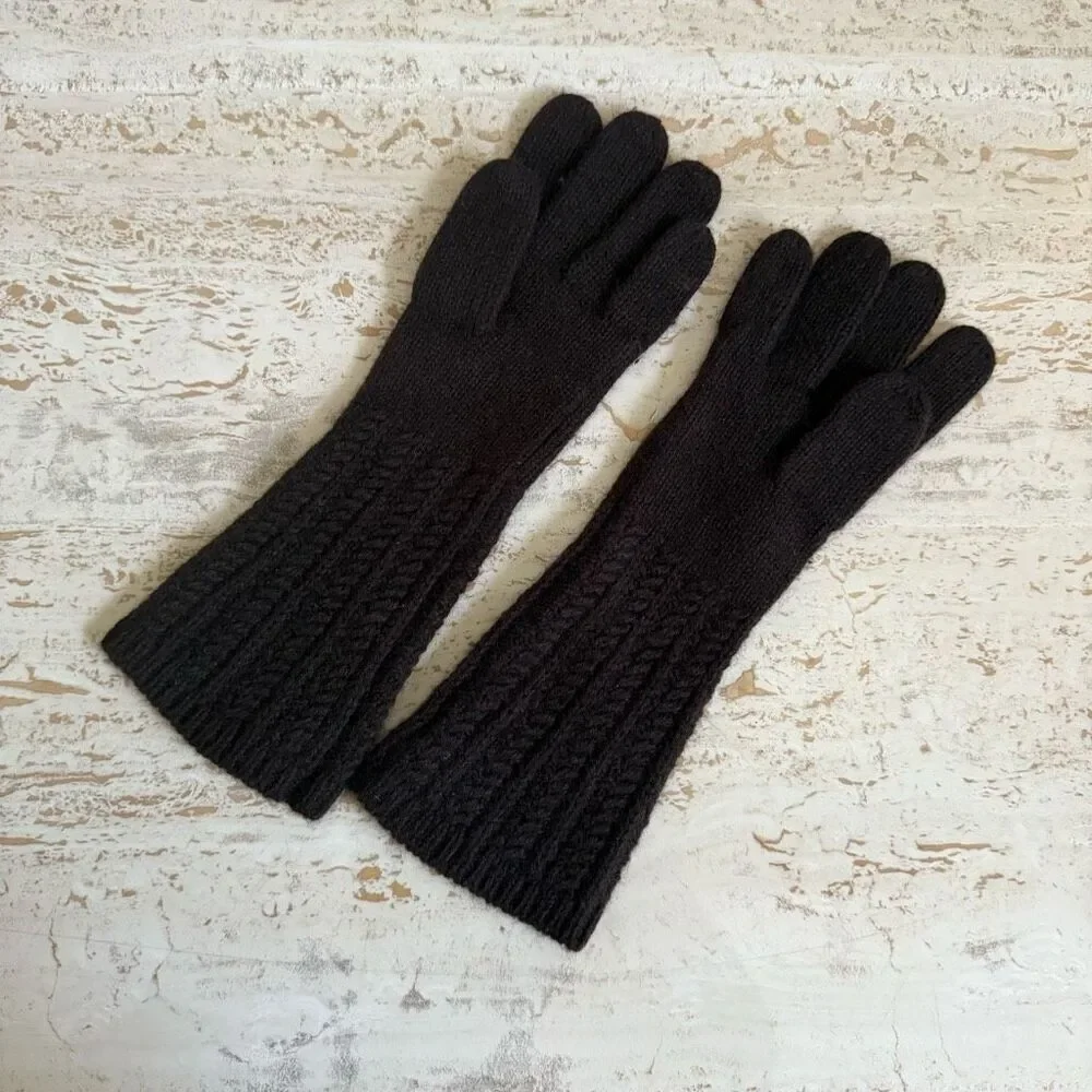 Lauren Ralph Lauren wool/rabbit blend long knit gloves